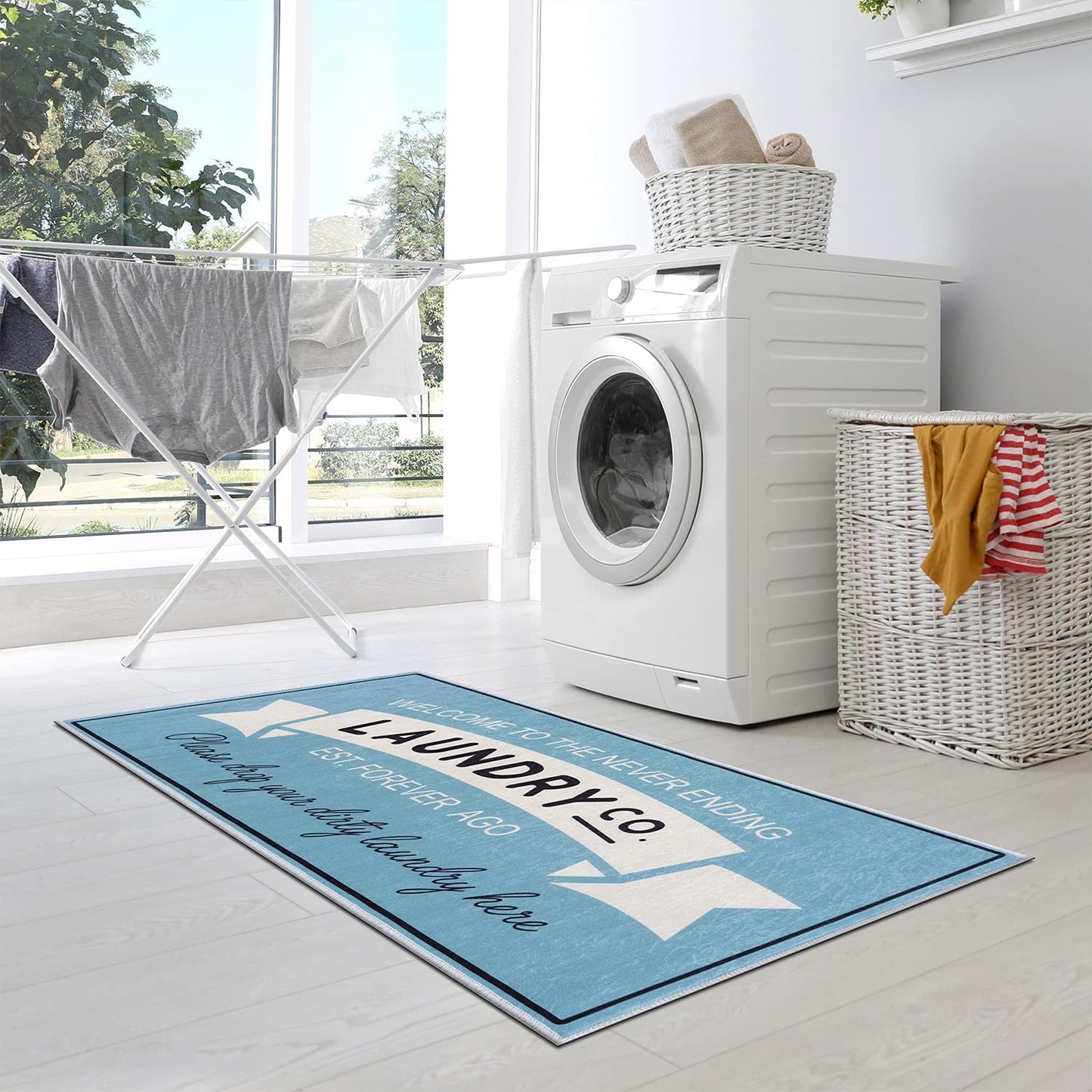 wunderlin Laundry Room Collection Non-Slip and Washable Laundry Room Mat