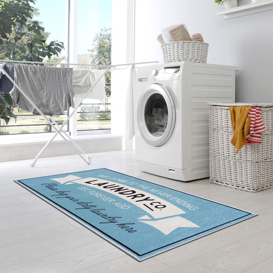 wunderlin Laundry Room Collection Non-Slip and Washable Laundry Room Mat